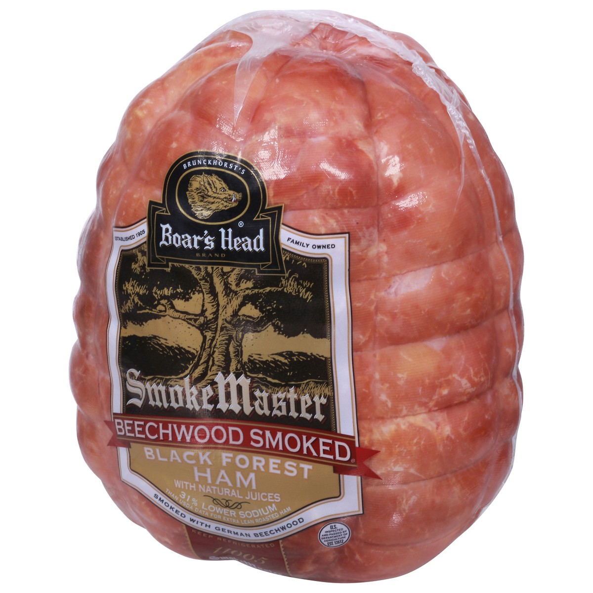 slide 7 of 9, Boar's Head SmokeMaster Beechwood Smoked Black Forest Ham with Natural Juices, per lb