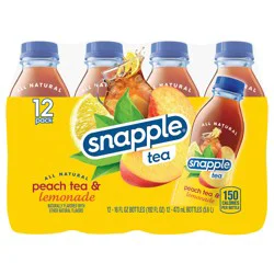 Snapple Peach Tea & Lemonade, 12 Pack 16 fl oz Bottles