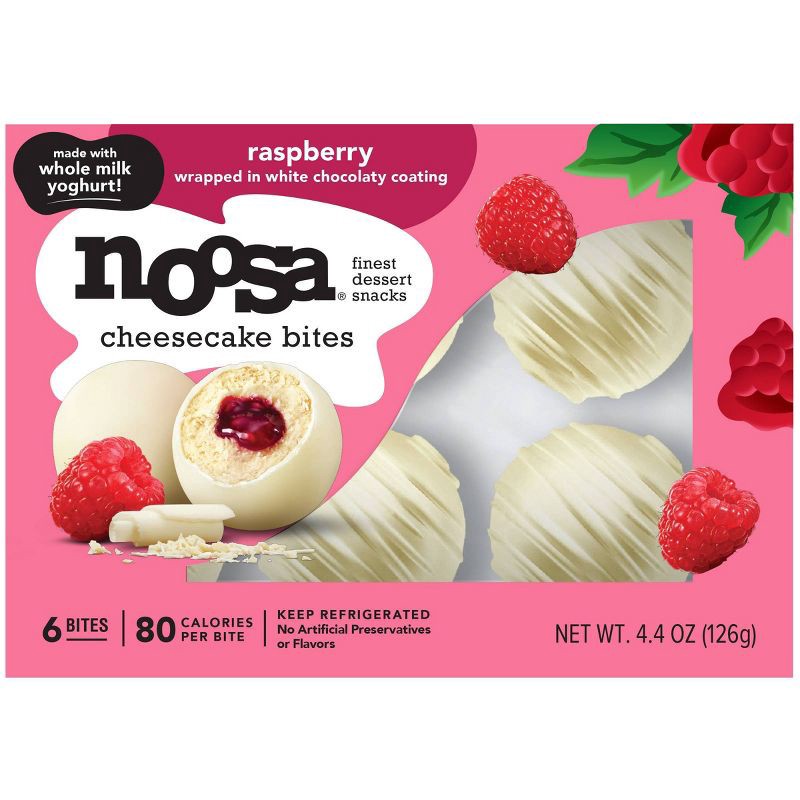 slide 1 of 4, Noosa Raspberry Cheesecake Bites - 4.4oz/6ct, 6 ct; 4.4 oz