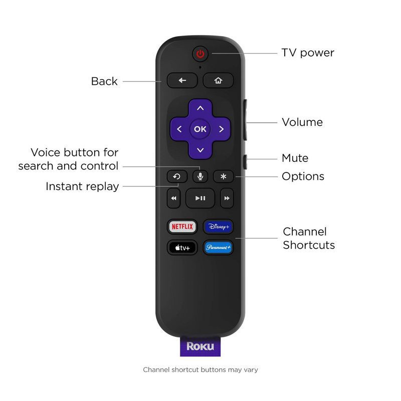 slide 11 of 11, Roku Streambar 4K/HD/HDR Streaming Media Player & Premium Audio, All In One with Roku Voice Remote, 1 ct