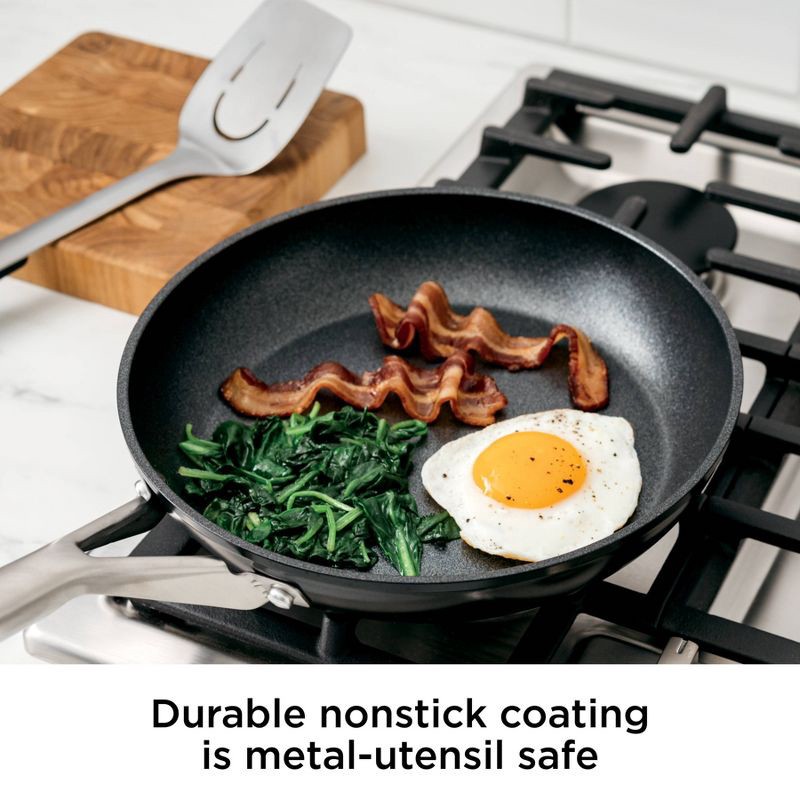 slide 3 of 13, Ninja 9pc Never Stick Essential Cookware Set: Nonstick, Tempered Glass Lids, Stainless Steel Handles, Induction Compatible, 9 ct