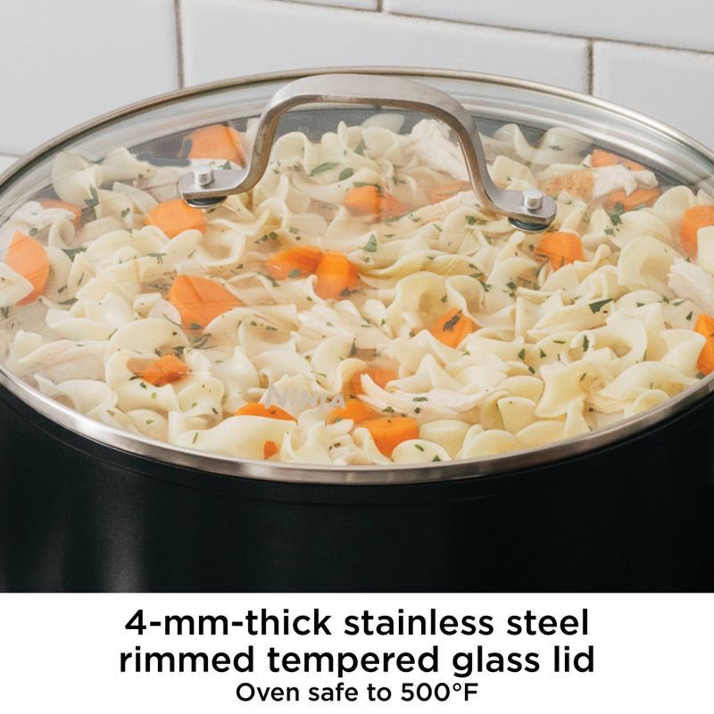slide 13 of 13, Ninja 9pc Never Stick Essential Cookware Set: Nonstick, Tempered Glass Lids, Stainless Steel Handles, Induction Compatible, 9 ct