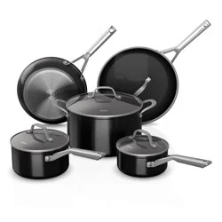 Ninja 9pc Never Stick Essential Cookware Set: Nonstick, Tempered Glass Lids, Stainless Steel Handles, Induction Compatible