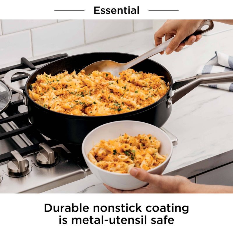 slide 3 of 9, Ninja NeverStick Essential 5qt Sauté Pan with Glass Lid - C10150, 5 qt