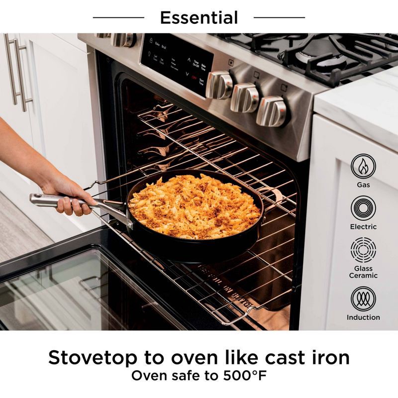 slide 4 of 9, Ninja NeverStick Essential 5qt Sauté Pan with Glass Lid - C10150, 5 qt