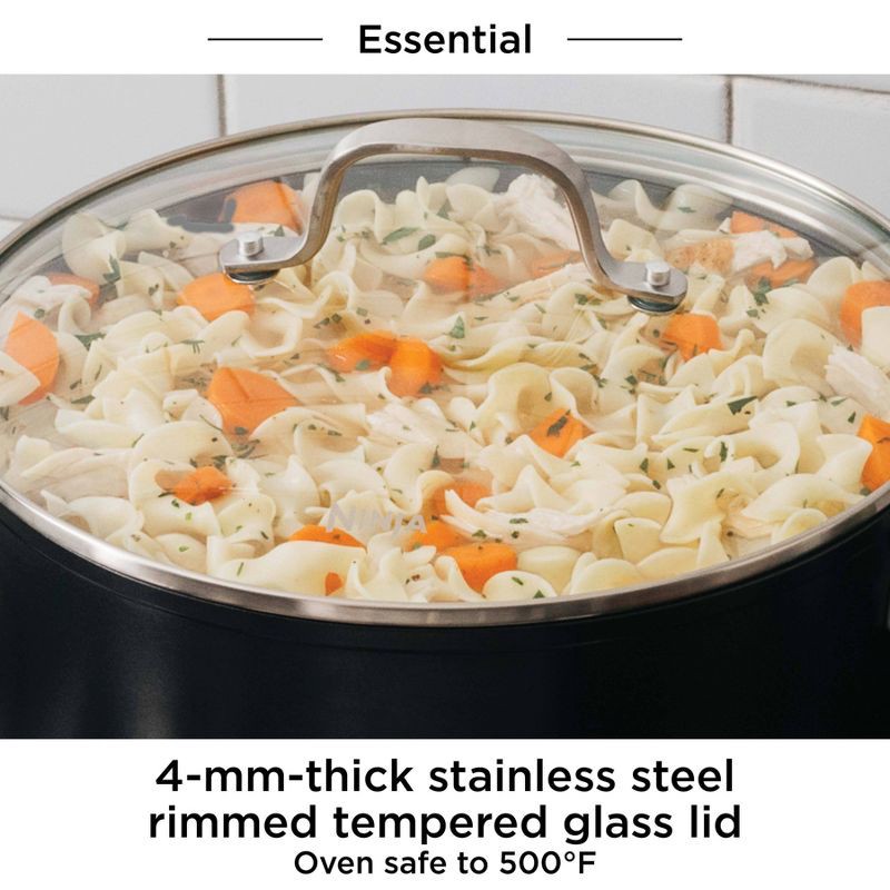 slide 5 of 9, Ninja NeverStick Essential 5qt Sauté Pan with Glass Lid - C10150, 5 qt