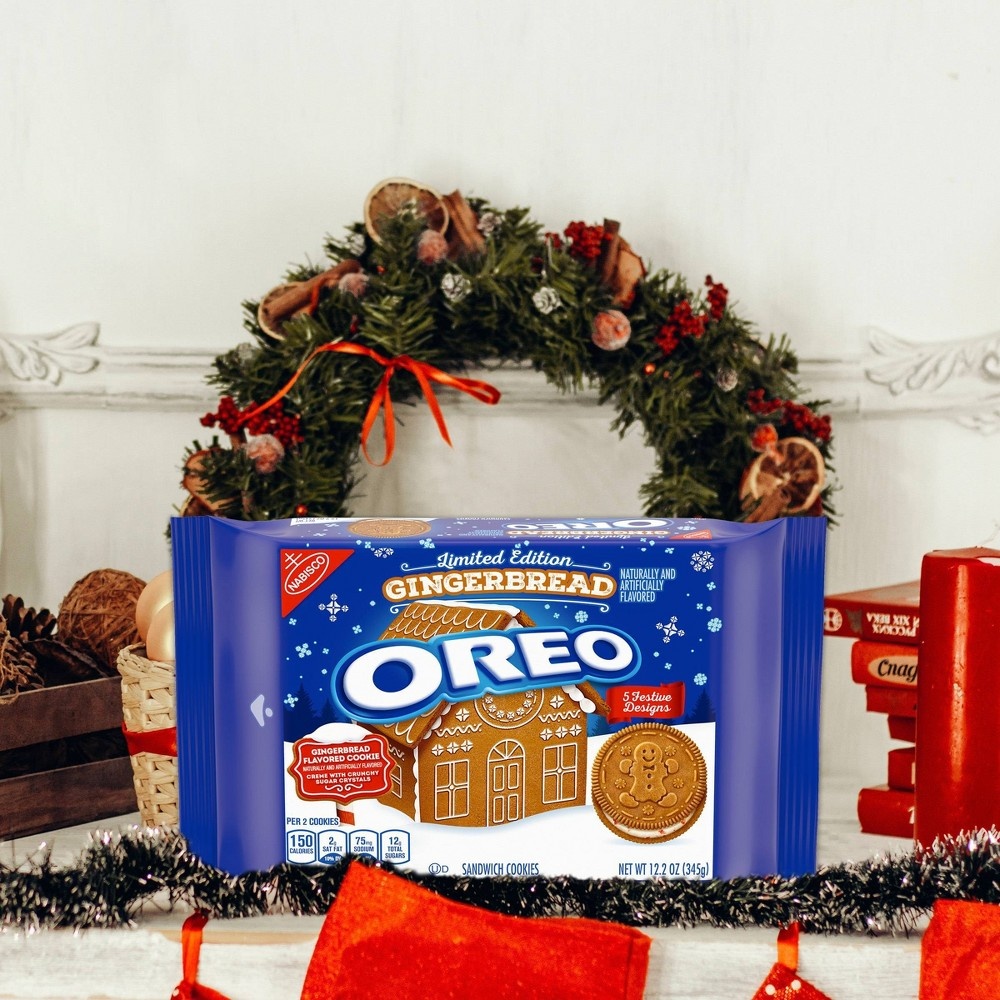slide 8 of 14, Oreo Limited Edition Gingerbread Sandwich Cookies, 12.2 oz