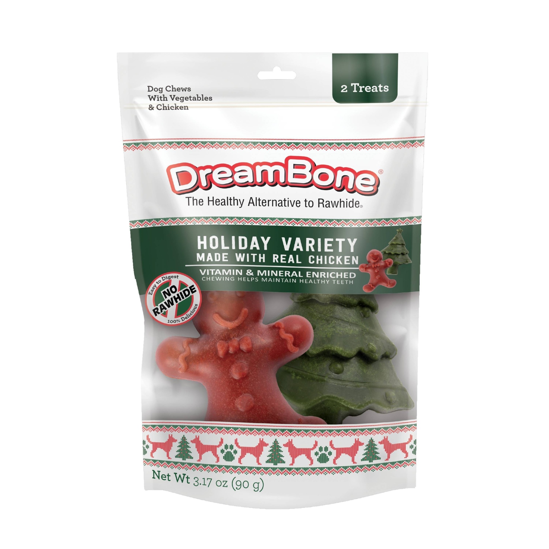 slide 1 of 5, DreamBone Holiday Shapes Chicken Dog Treats - 2ct, 2 ct