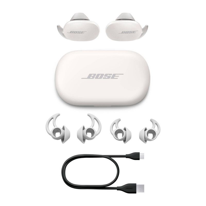 slide 2 of 9, Bose QuietComfort Noise Cancelling True Wireless Bluetooth Earbuds - White, 1 ct