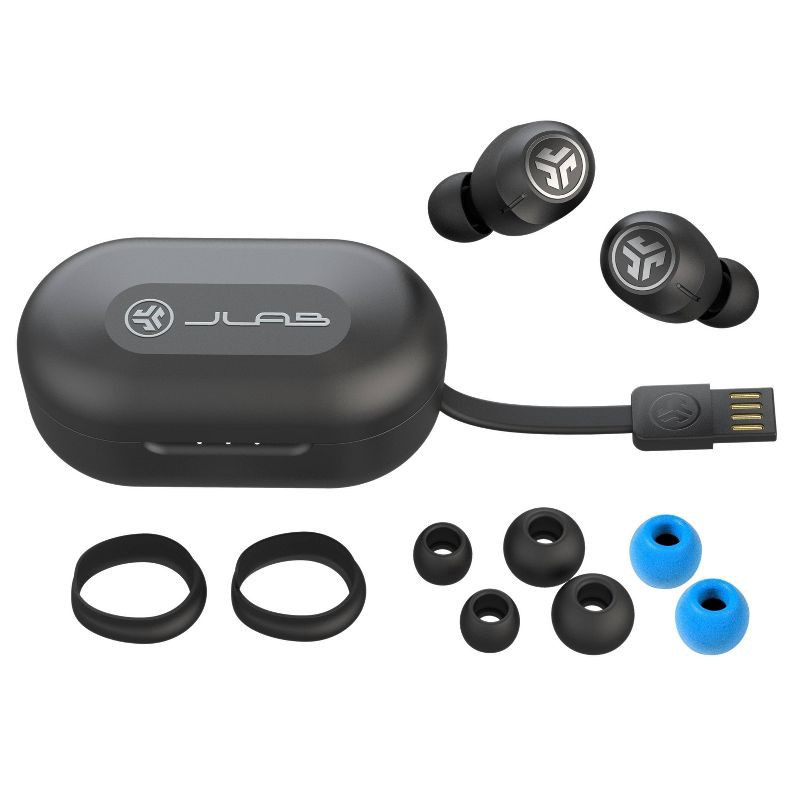 slide 4 of 7, JLab JBuds Air Active Noise Cancelling True Wireless Bluetooth Earbuds - Black, 1 ct