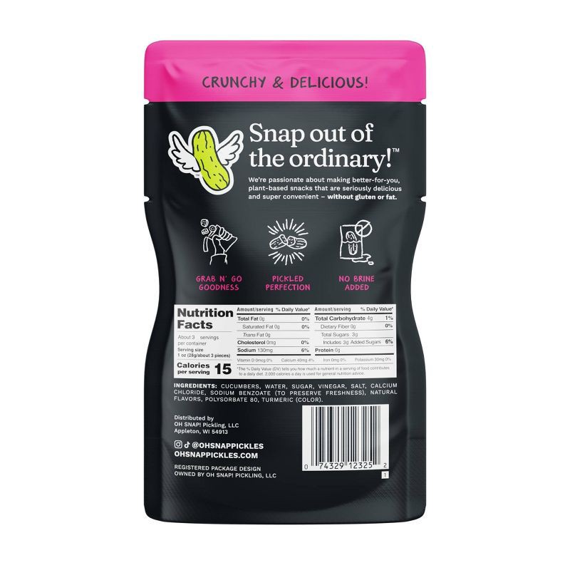 slide 2 of 7, OH SNAP! Sassy Bites Sweet N' Spicy Pickle Snack Pack - 3.25oz, 3.25 oz
