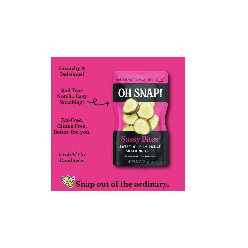 slide 3 of 7, OH SNAP! Sassy Bites Sweet N' Spicy Pickle Snack Pack - 3.25oz, 3.25 oz