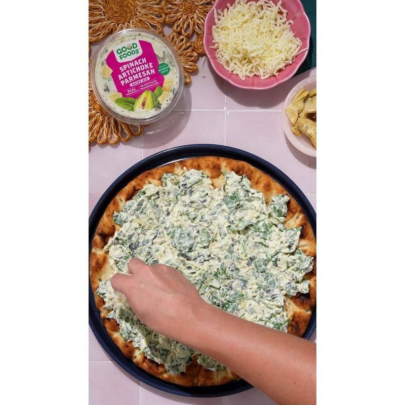 slide 7 of 9, Good Foods Spinach Artichoke Parmesan Dairy Dip - 8oz, 8 oz