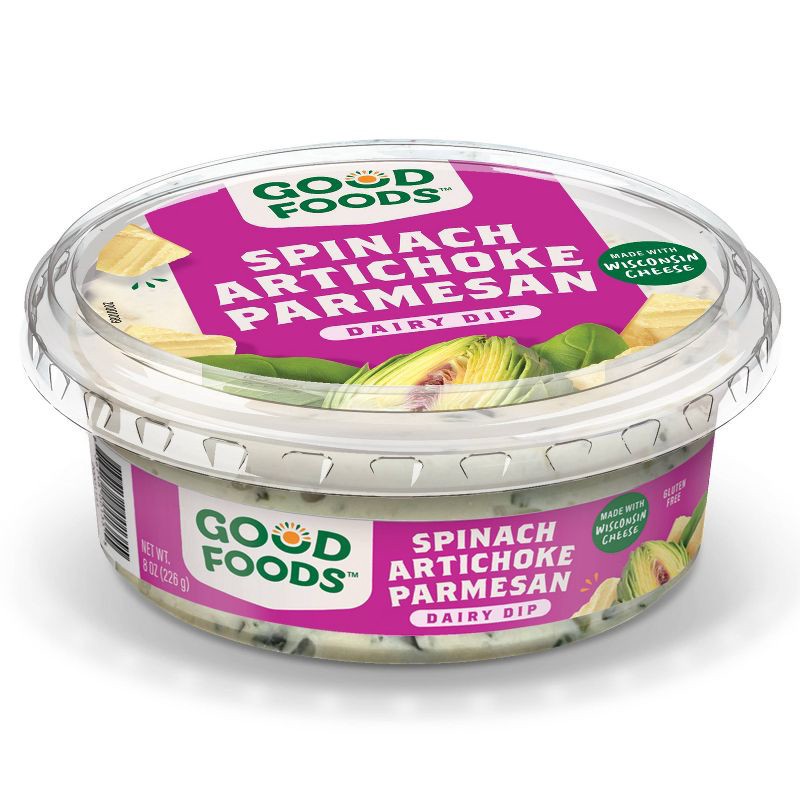 slide 8 of 9, Good Foods Spinach Artichoke Parmesan Dairy Dip - 8oz, 8 oz