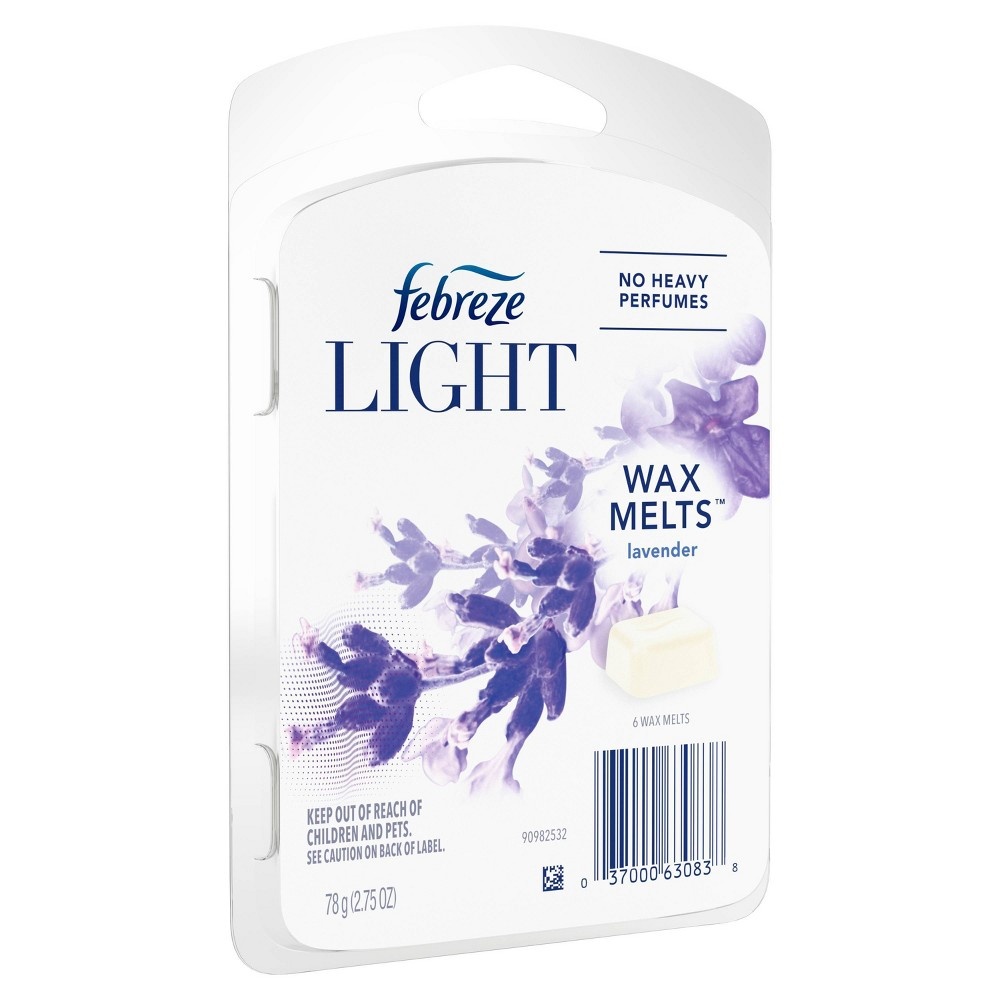 slide 3 of 7, Febreze Light Odor-Eliminating Wax Melts - Lavender Scent, 6 ct
