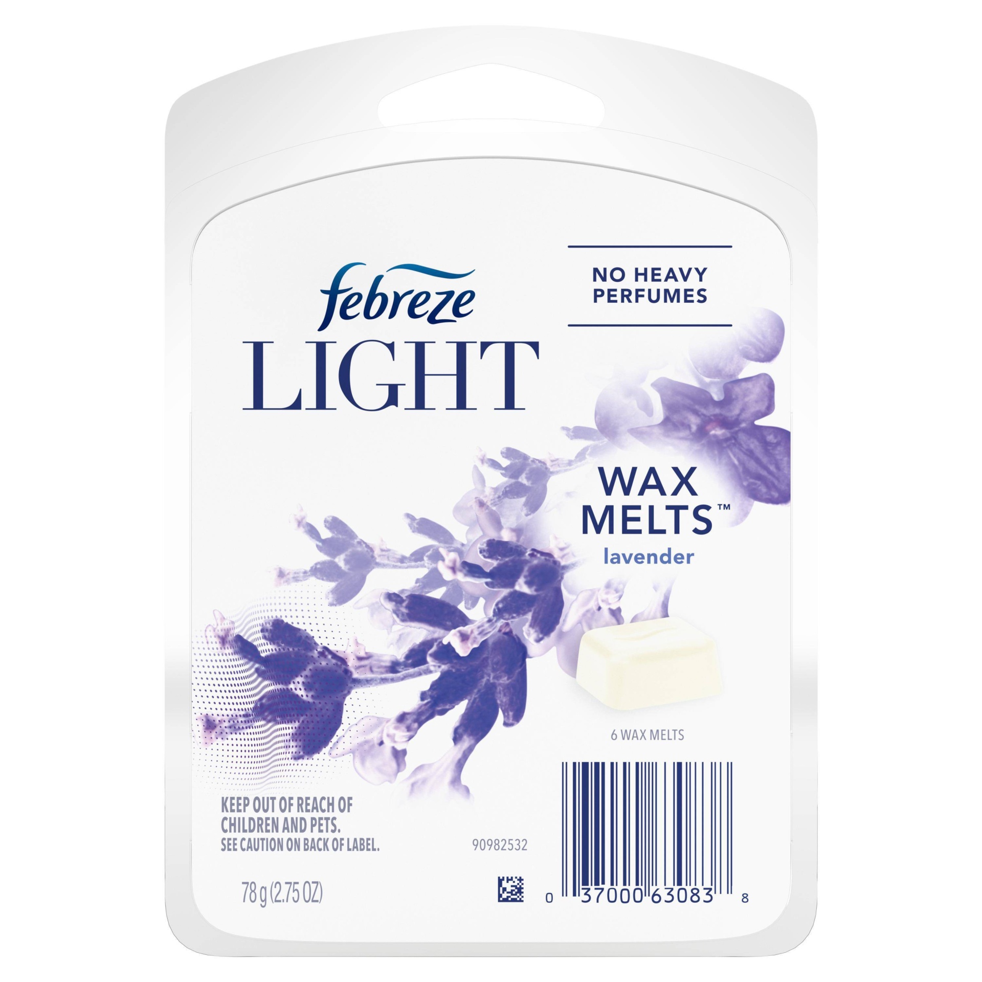 slide 1 of 7, Febreze Light Odor-Eliminating Wax Melts - Lavender Scent, 6 ct