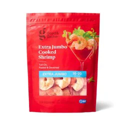 Peeled & Deveined Tail On Cooked Shrimp - Frozen - 16-20ct/16oz - Good & Gather™
