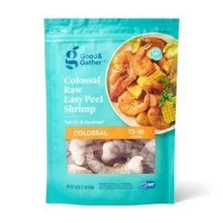 Colossal Easy Peel Tail On & Deveined Raw Shrimp - Frozen - 13-15ct/16oz - Good & Gather™