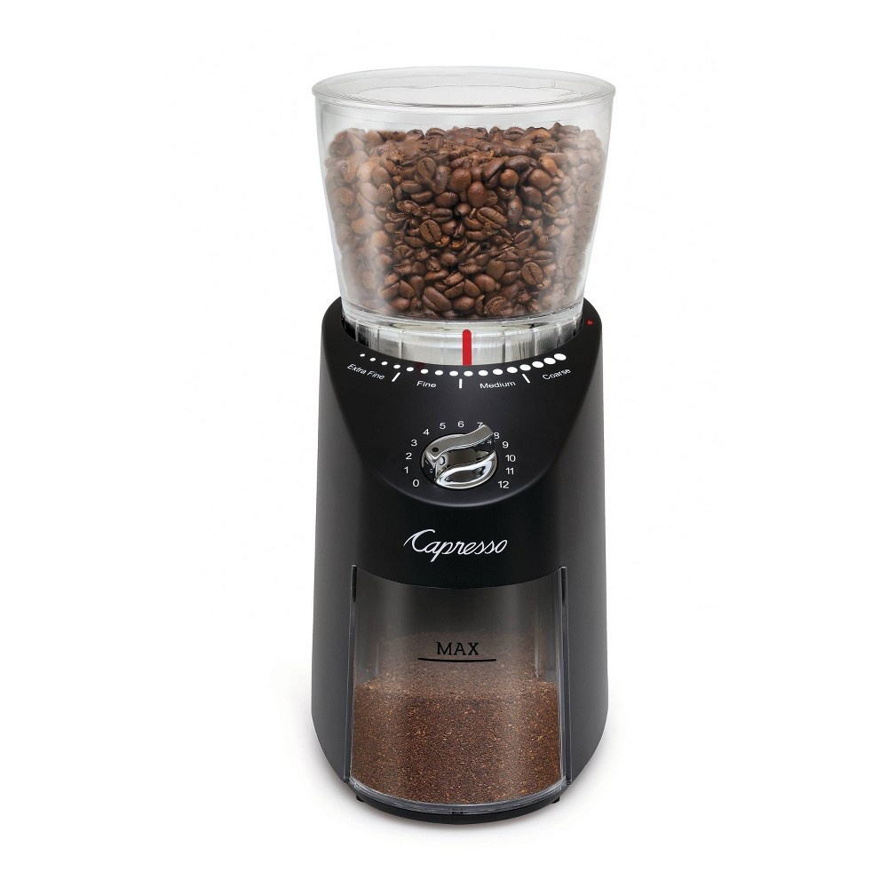 slide 4 of 6, Capresso Conical Burr Coffee Grinder Infinity Plus - Black 570.01, 1 ct