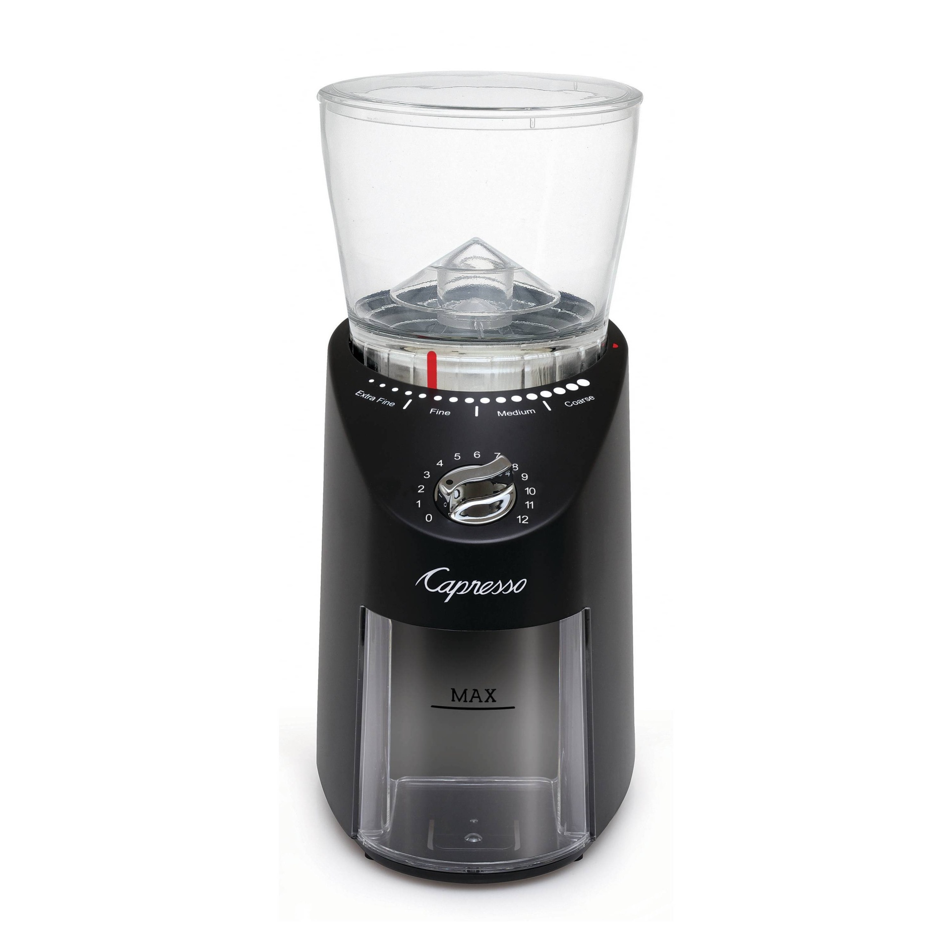 slide 1 of 6, Capresso Conical Burr Coffee Grinder Infinity Plus - Black 570.01, 1 ct