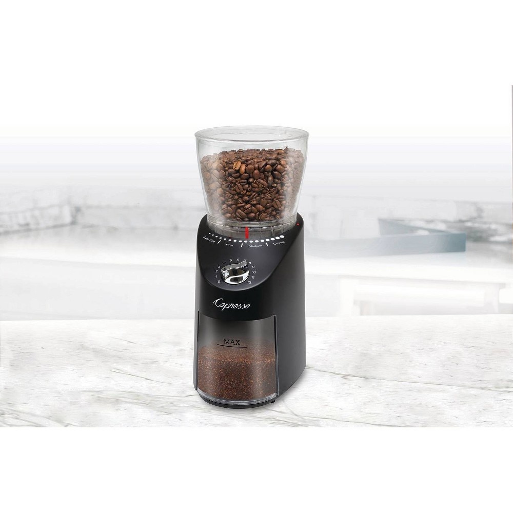 slide 5 of 6, Capresso Conical Burr Coffee Grinder Infinity Plus - Black 570.01, 1 ct