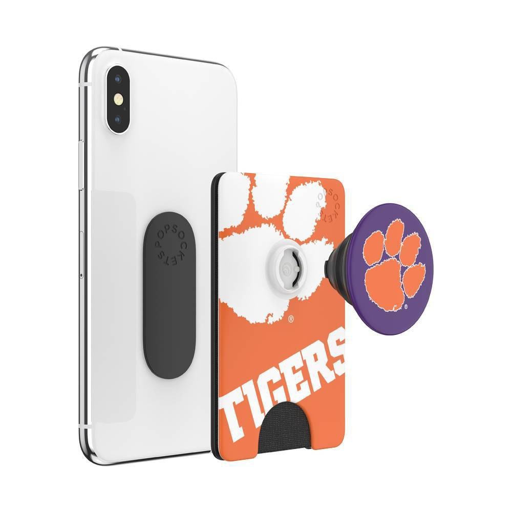 slide 3 of 5, NCAA Clemson Tigers PopSockets PopWallet+ (with PopTop), 1 ct