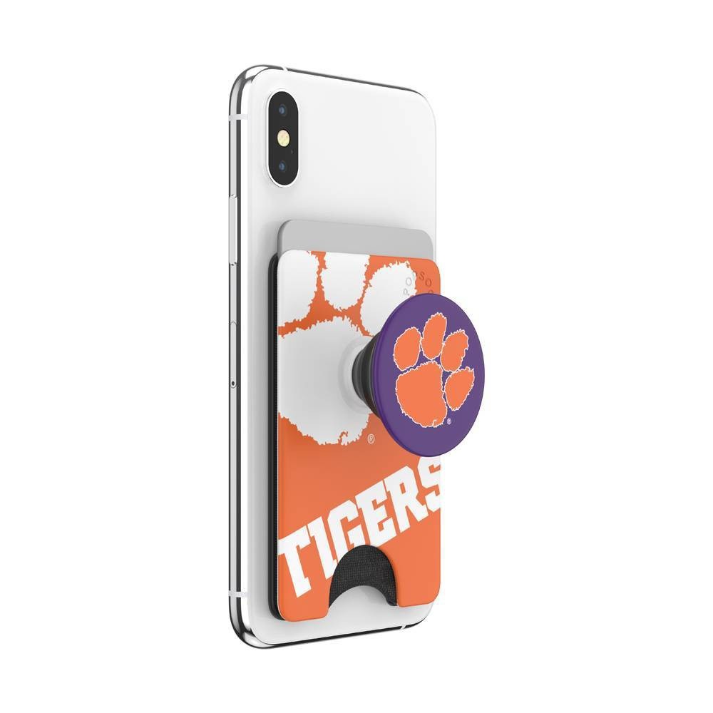 slide 5 of 5, NCAA Clemson Tigers PopSockets PopWallet+ (with PopTop), 1 ct