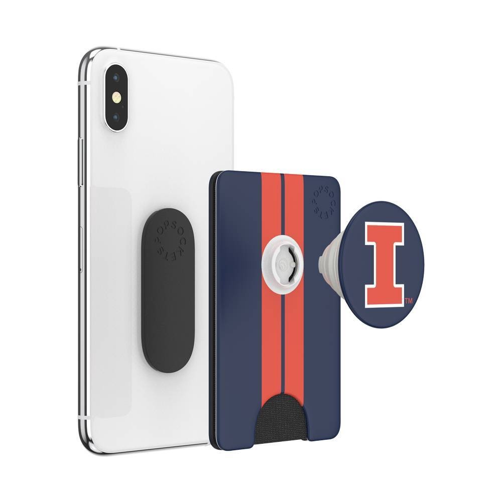 slide 3 of 5, NCAA Illinois Fighting Illini PopSockets PopWallet+ (with PopTop), 1 ct