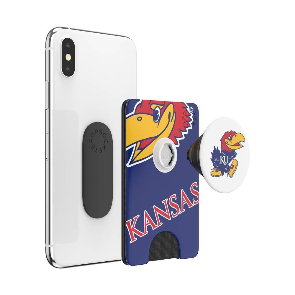 slide 3 of 5, NCAA Kansas Jayhawks PopSockets PopWallet+ (with PopTop), 1 ct