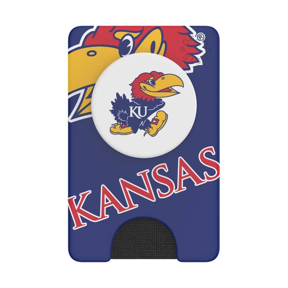 slide 1 of 5, NCAA Kansas Jayhawks PopSockets PopWallet+ (with PopTop), 1 ct