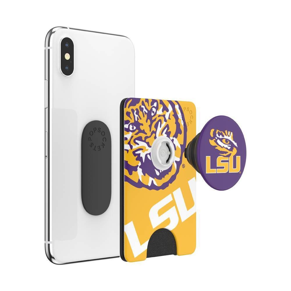 slide 3 of 5, NCAA LSU Tigers PopSockets PopWallet+ (with PopTop), 1 ct