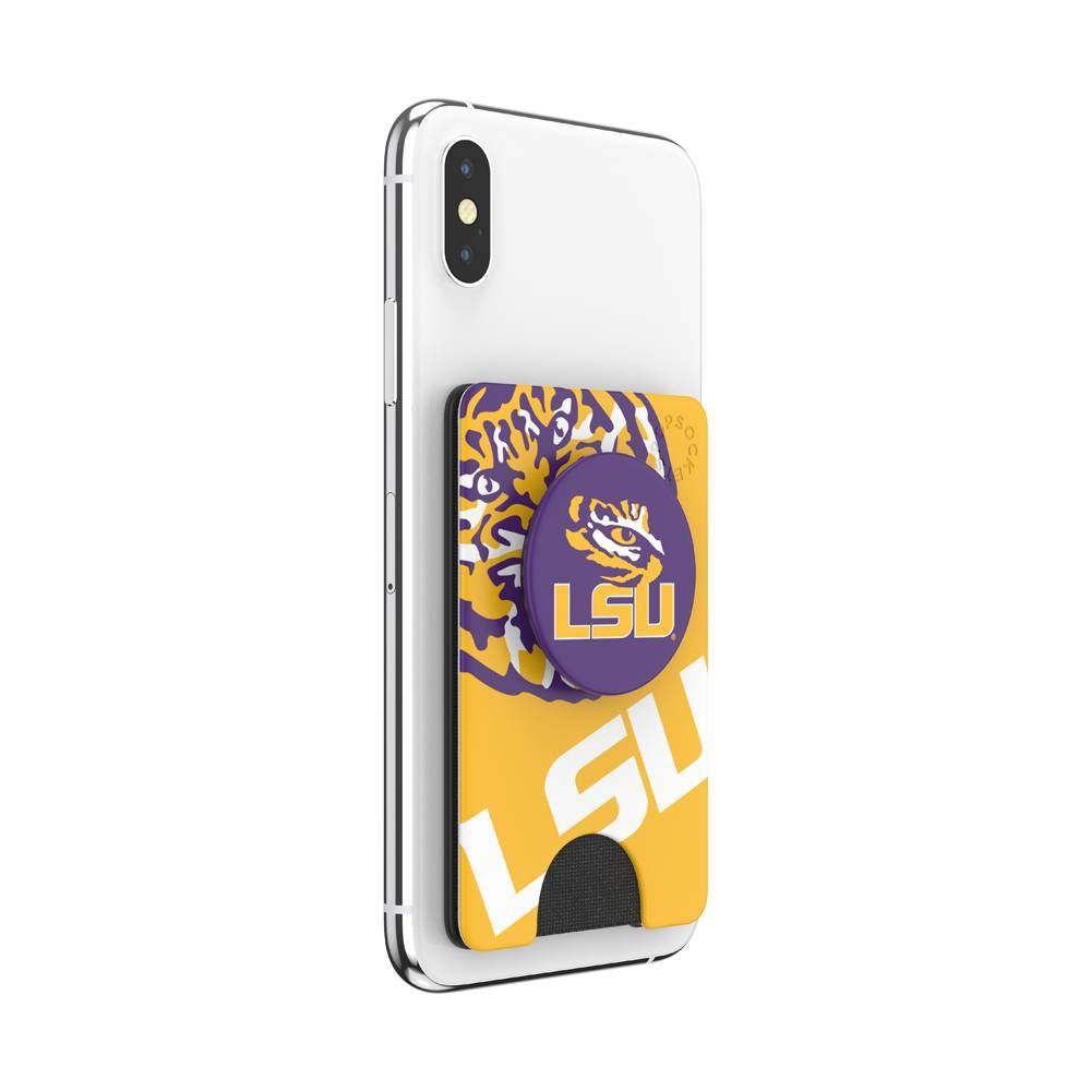 slide 4 of 5, NCAA LSU Tigers PopSockets PopWallet+ (with PopTop), 1 ct