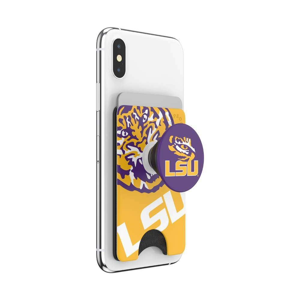 slide 5 of 5, NCAA LSU Tigers PopSockets PopWallet+ (with PopTop), 1 ct