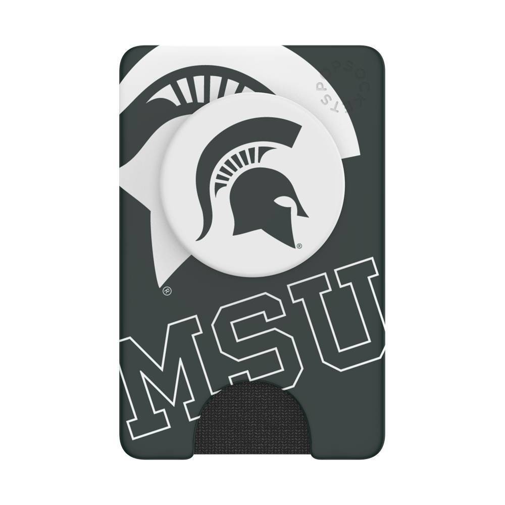 slide 1 of 5, NCAA Michigan State Spartans PopSockets PopWallet+ (with PopTop), 1 ct