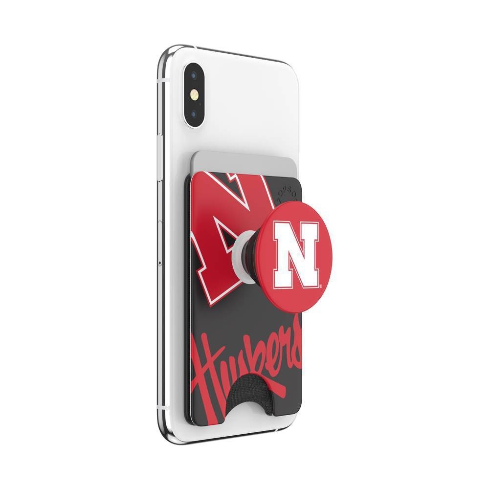 slide 5 of 5, NCAA Nebraska Cornhuskers PopSockets PopWallet+ (with PopTop), 1 ct