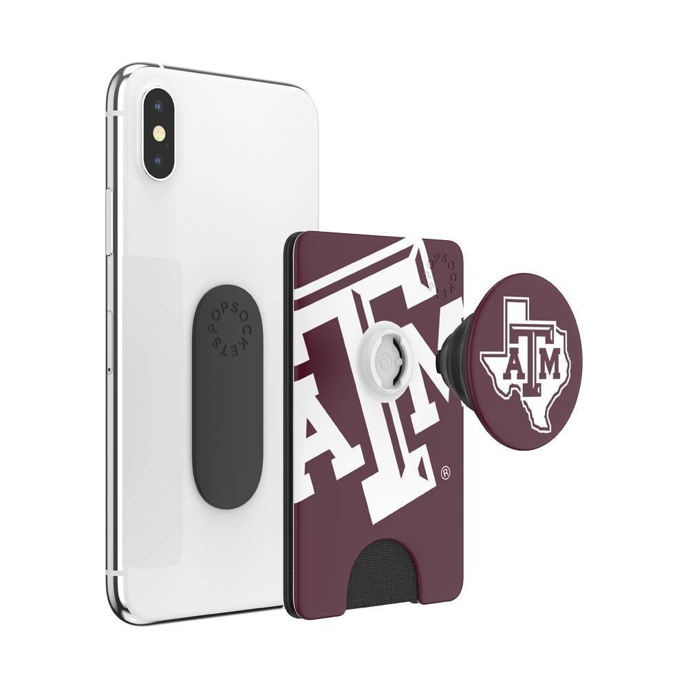 slide 3 of 5, NCAA Texas A&M Aggies PopSockets PopWallet+ (with PopTop), 1 ct