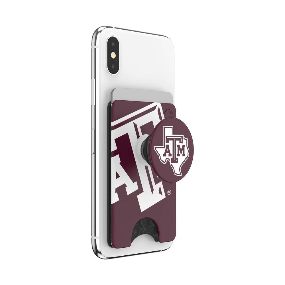 slide 5 of 5, NCAA Texas A&M Aggies PopSockets PopWallet+ (with PopTop), 1 ct