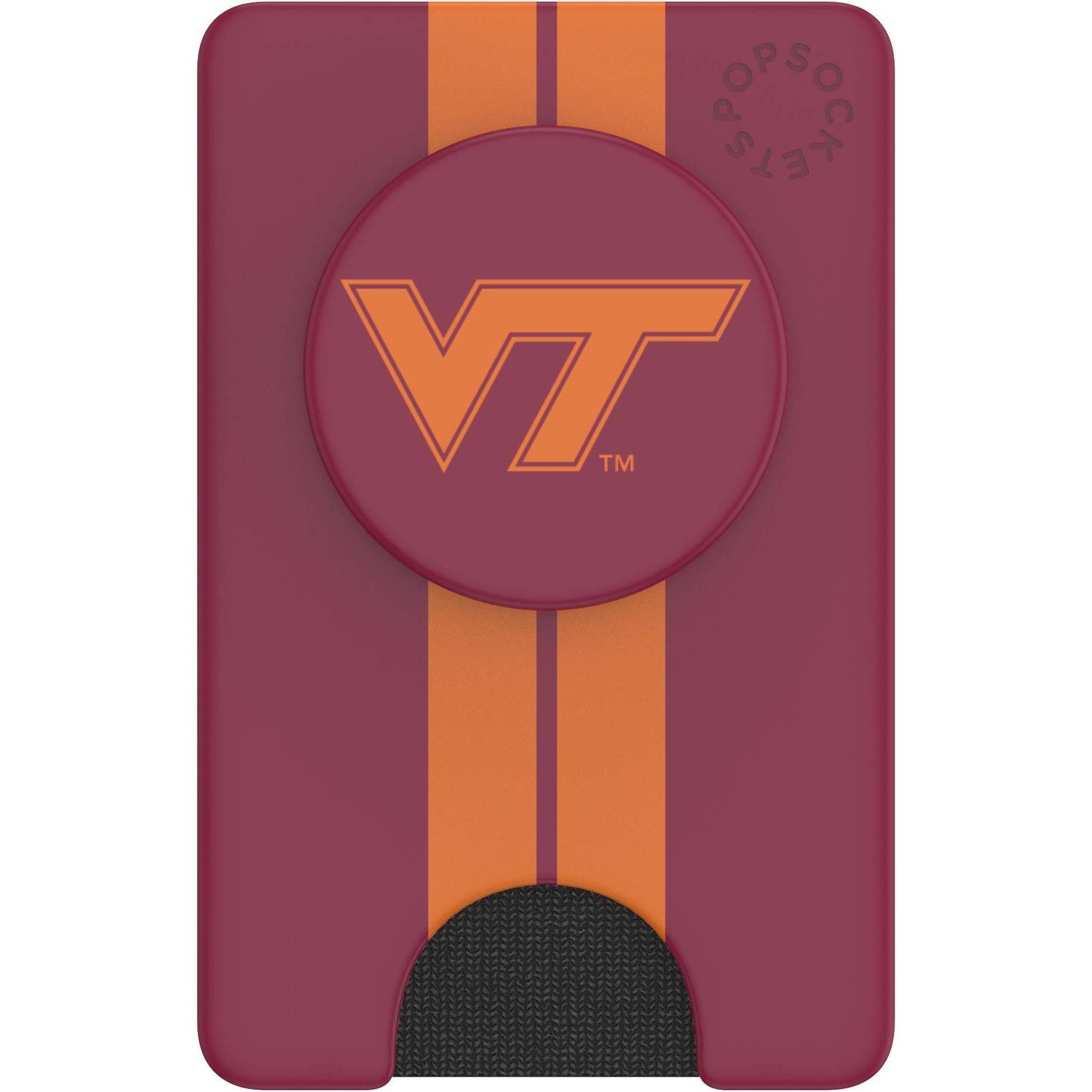 slide 1 of 5, NCAA Virginia Tech Hokies PopSockets PopWallet+ (with PopTop), 1 ct