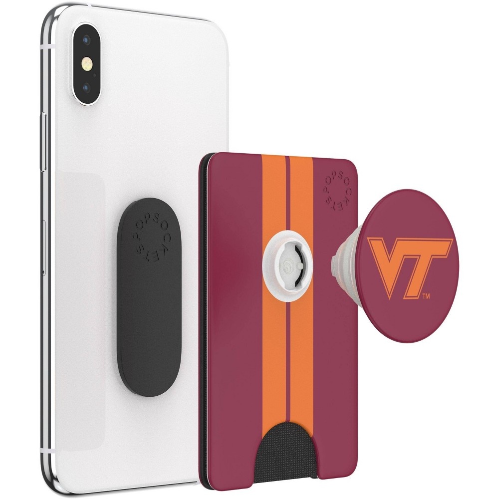 slide 3 of 5, NCAA Virginia Tech Hokies PopSockets PopWallet+ (with PopTop), 1 ct