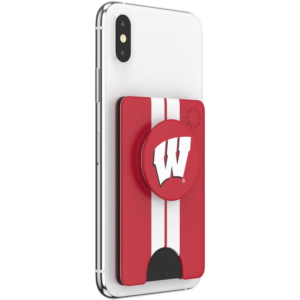 slide 4 of 5, NCAA Wisconsin Badgers PopSockets PopWallet+ (with PopTop), 1 ct