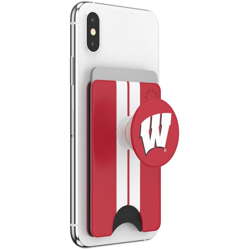 slide 5 of 5, NCAA Wisconsin Badgers PopSockets PopWallet+ (with PopTop), 1 ct