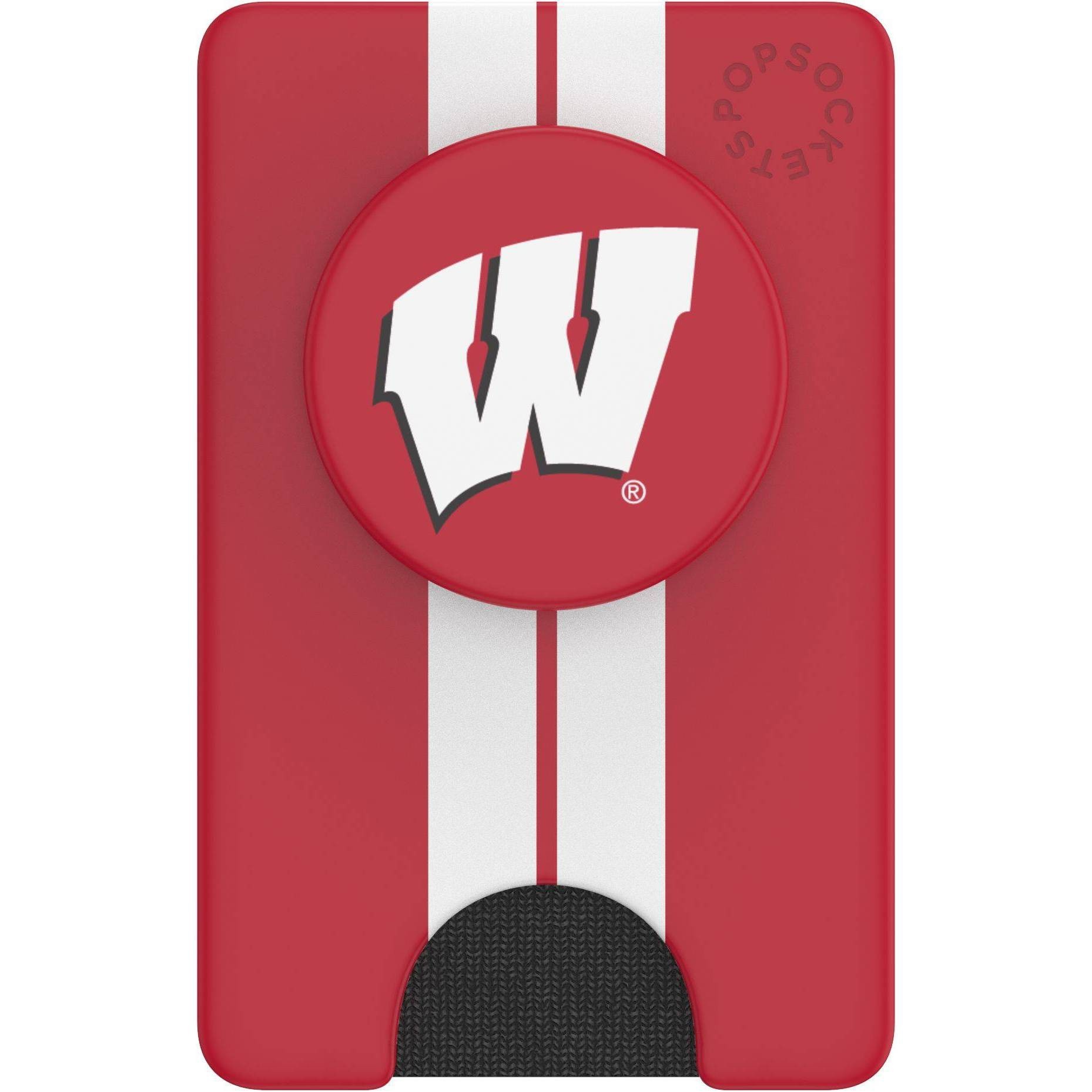 slide 1 of 5, NCAA Wisconsin Badgers PopSockets PopWallet+ (with PopTop), 1 ct