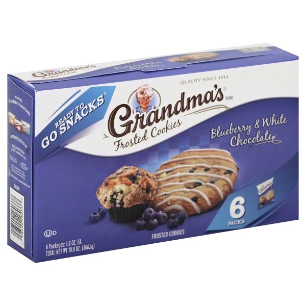 slide 1 of 5, Grandma's Blueberry & White Chocolate Frosted Cookies, 10.8 oz