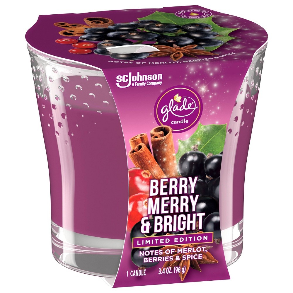 slide 4 of 5, Glade Jar Candle Berry Merry & Bright, 3.4 oz