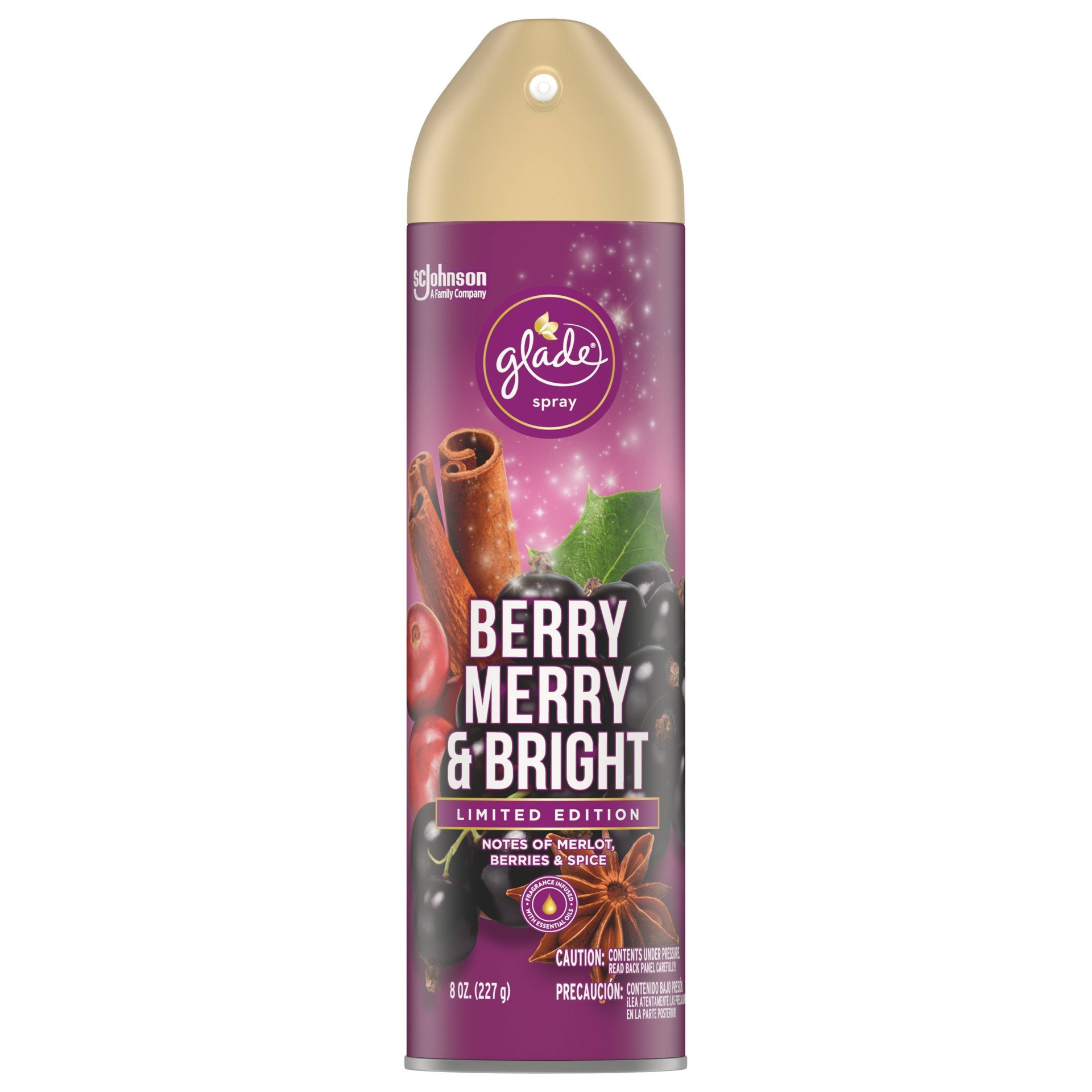 slide 1 of 5, Glade Room Spray Berry Merry & Bright, 8 oz