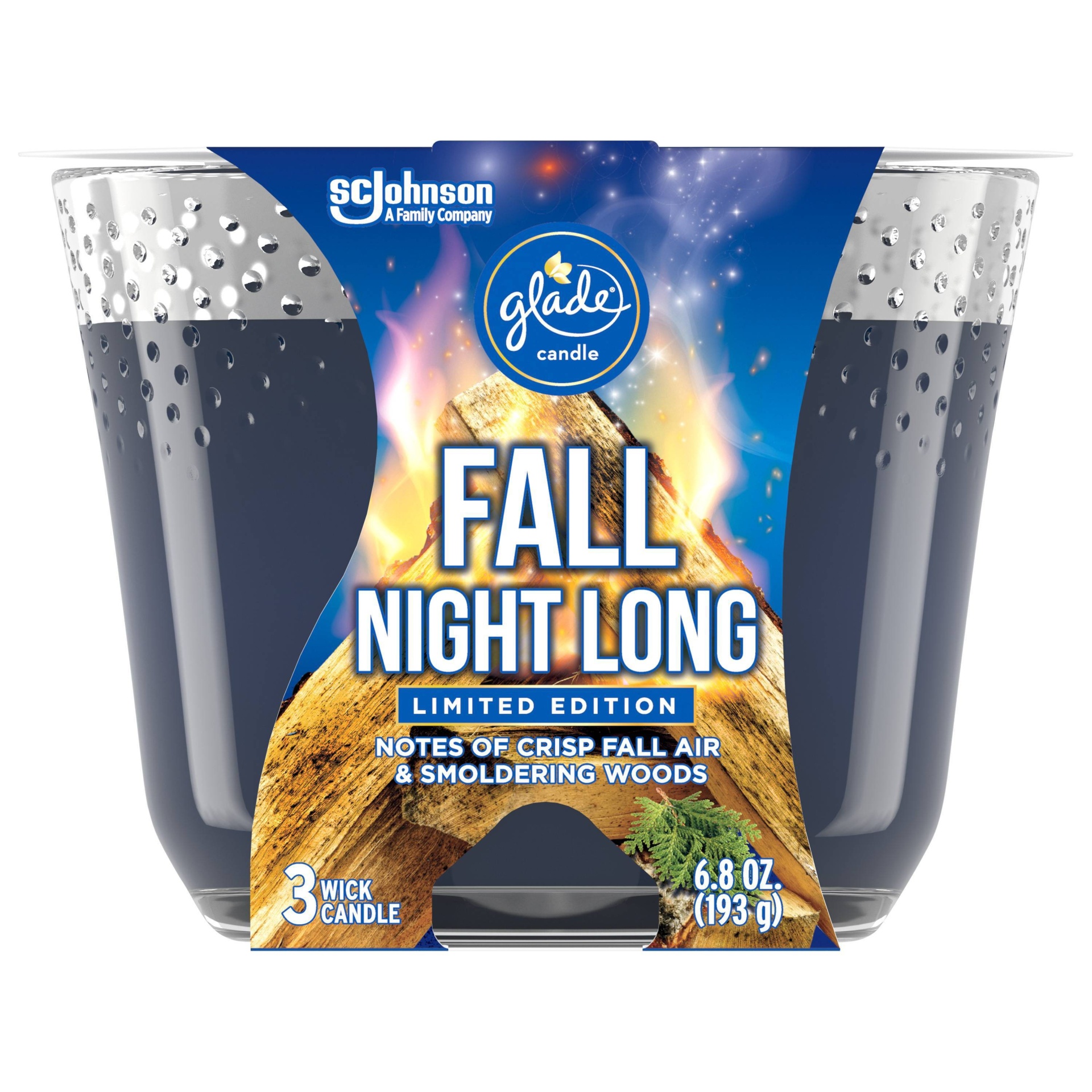 slide 1 of 4, Glade Candle - Fall Night Long, 6.8 oz