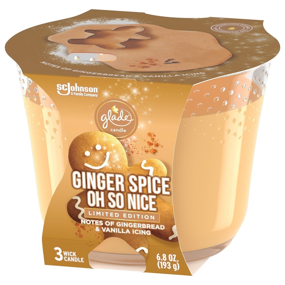 slide 3 of 5, Glade 3-Wick Candle Ginger Spice Oh So Nice, 6.8 oz
