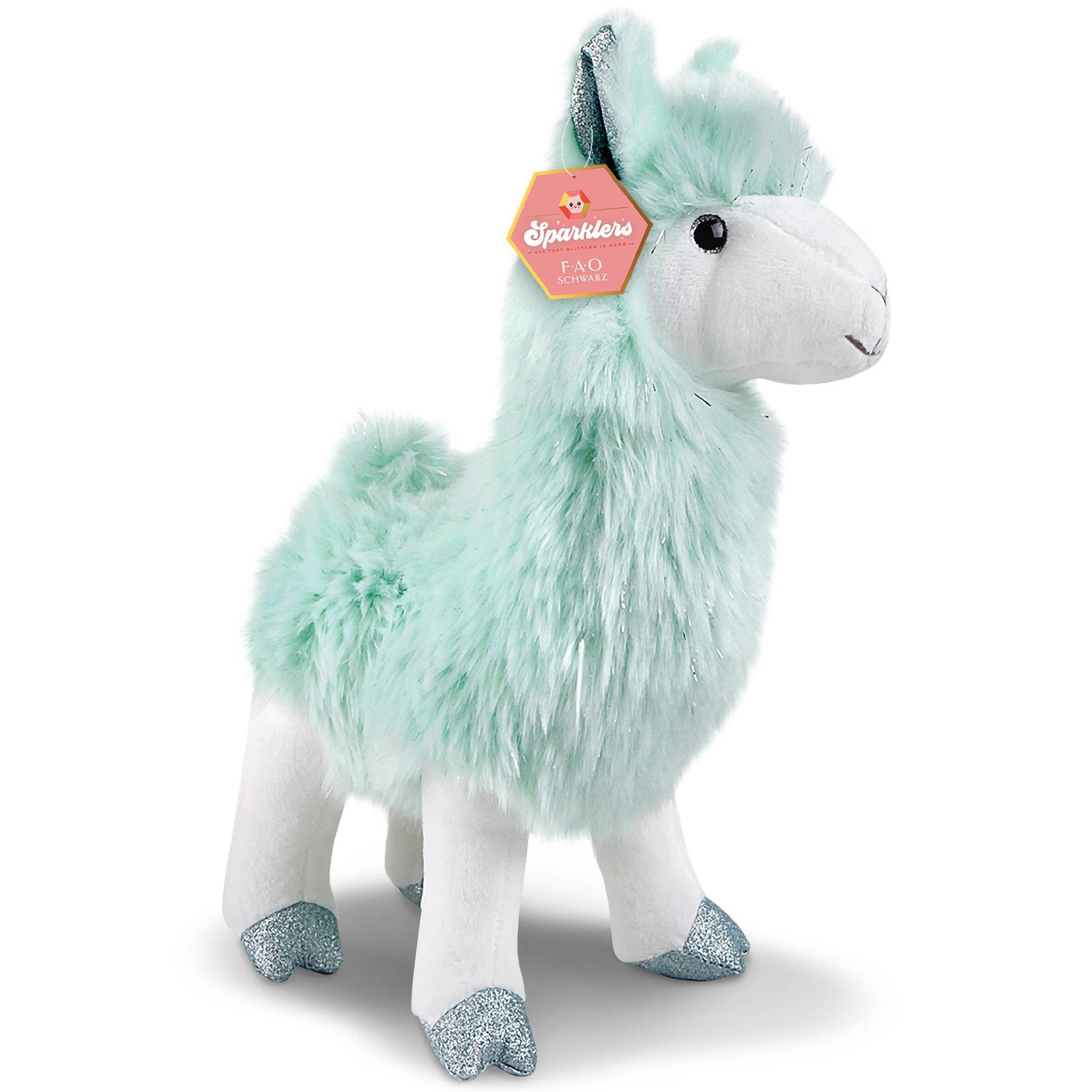 slide 1 of 4, FAO Schwarz Sparklers Toy Glitter Plush - Llama, 1 ct
