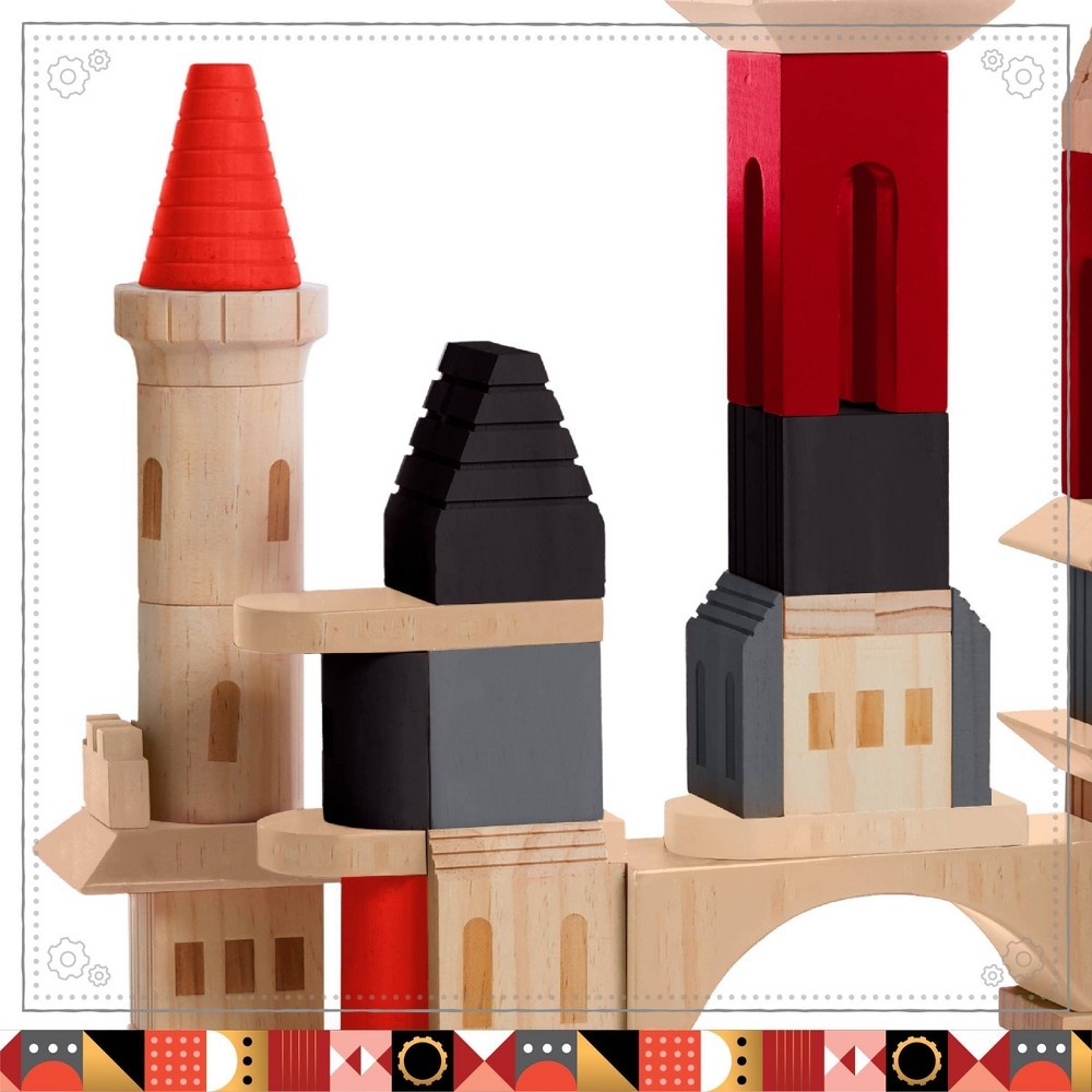 slide 5 of 8, FAO Schwarz Create a Castle Wooden Blocks, 60 ct