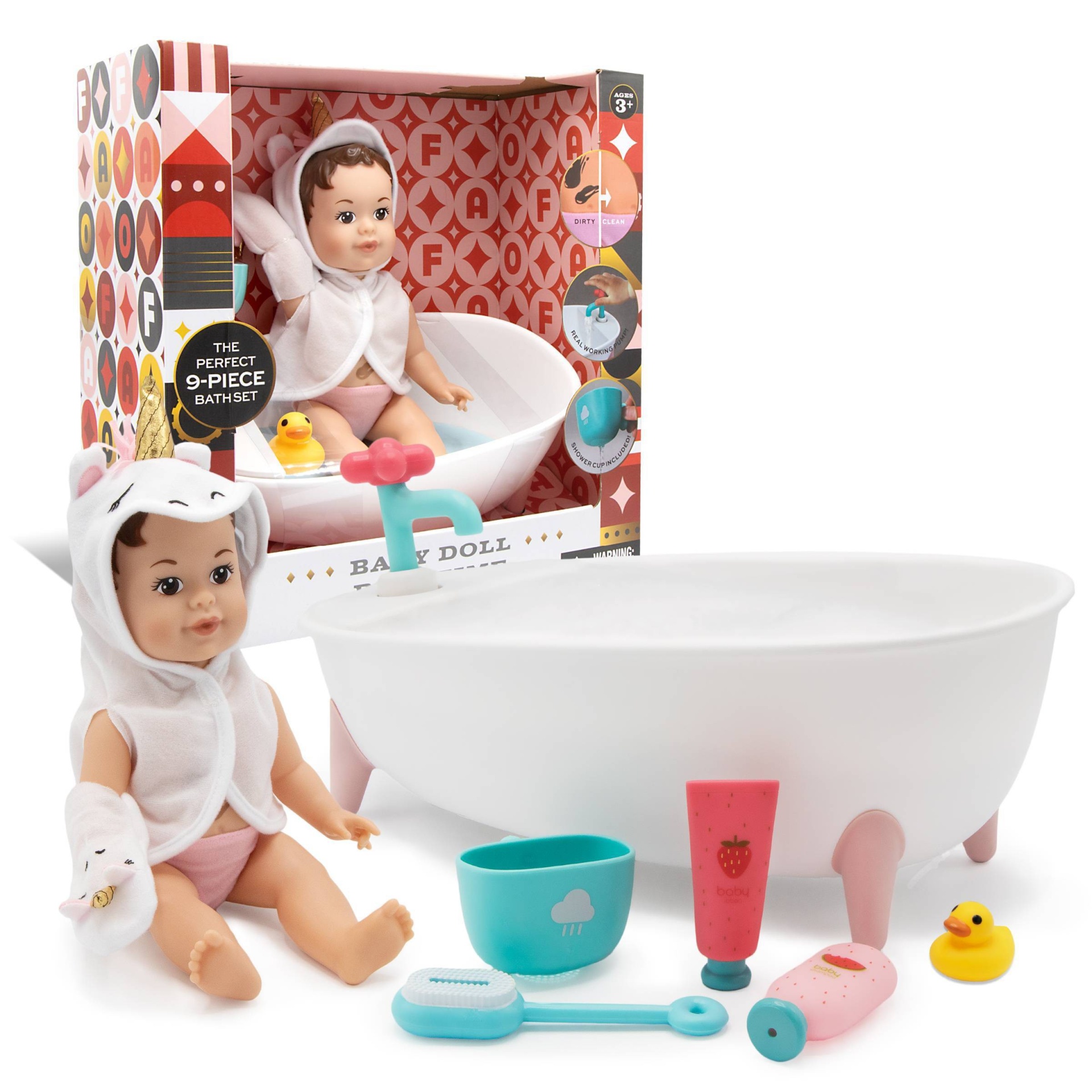slide 1 of 6, FAO Schwarz Baby Doll Bathtime Bubble Bath Set, 1 ct